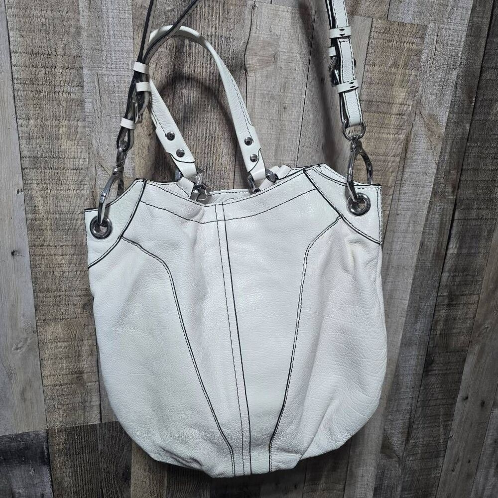 ORYANY White Pebbled Leather Shoulder Bag Crossbody Purse - Picture 4 of 5